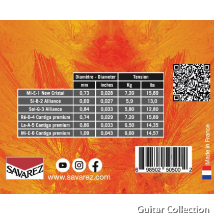 Savarez 510ERP Evolution Cantiga Premium Normal Tension Classical Guitar Strings (Made in France)
