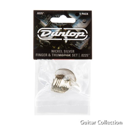 Jim Dunlop 33P0225 Nickel Silver Finger & Thumbpicks | 0.0225" (5 pcs / pack)