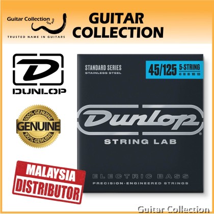 Jim Dunlop DBS45125 Bass Guitar Strings | 5-String | Stainless Steel | 045–125