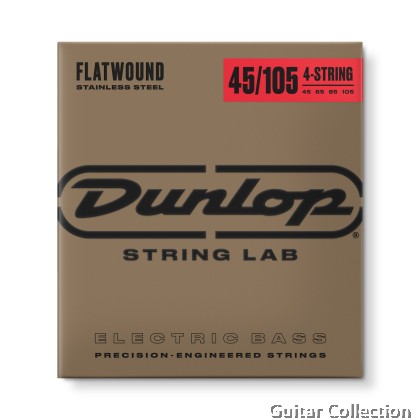 Jim Dunlop DBFS45105 Bass Guitar Strings | 4-String | Flatwound Stainless Steel | 045–105