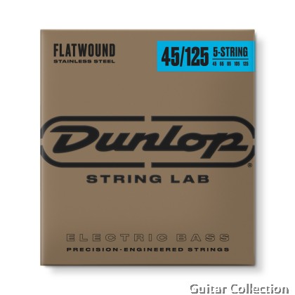 Jim Dunlop DBFS45125 Bass Guitar Strings | 5-String | Flatwound Stainless Steel | 045–125