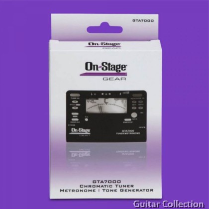 On Stage GTA7000 Chromatic Tuner / Metronome / Tone Generator with clip-on transducer | for Guitar, Bass, Violin etc.