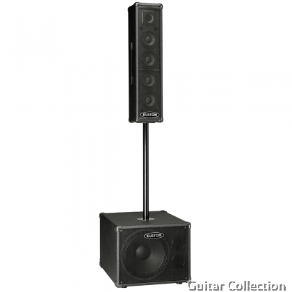 Kustom PA100T Self-Contained PA Speaker, 100-Watt 4 x 4.5" Speakers | 3-Channel Mixer, SYNC, Subwoofer Output