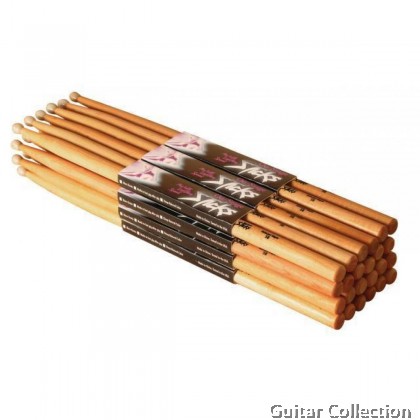 On Stage AHW7A American Hickory Wood Tip, 7A Drum Sticks (1 pair)