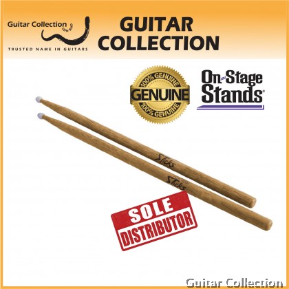 On Stage HN7A Drum Sticks, Hickory Wood with Nylon Tip, 7A (1 pair)