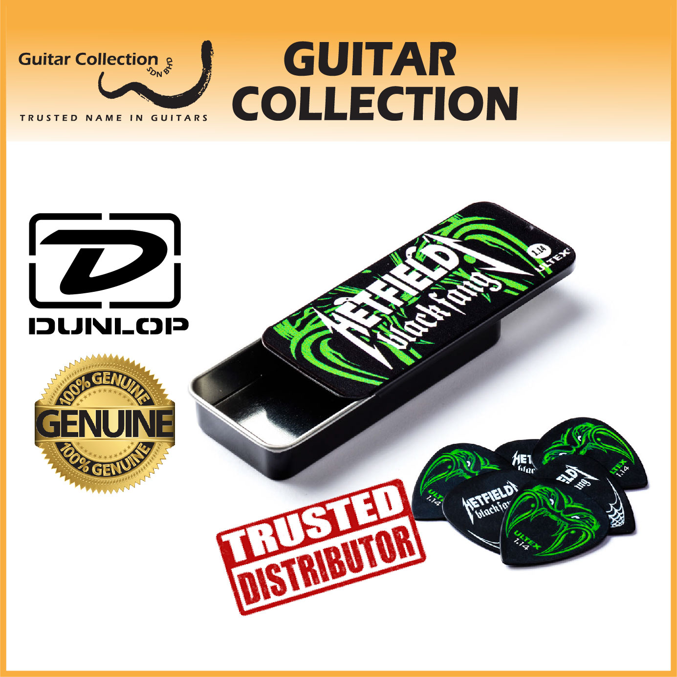Jim Dunlop PH112T114 Black Fang Guitar Pick Tin James Hetfield
