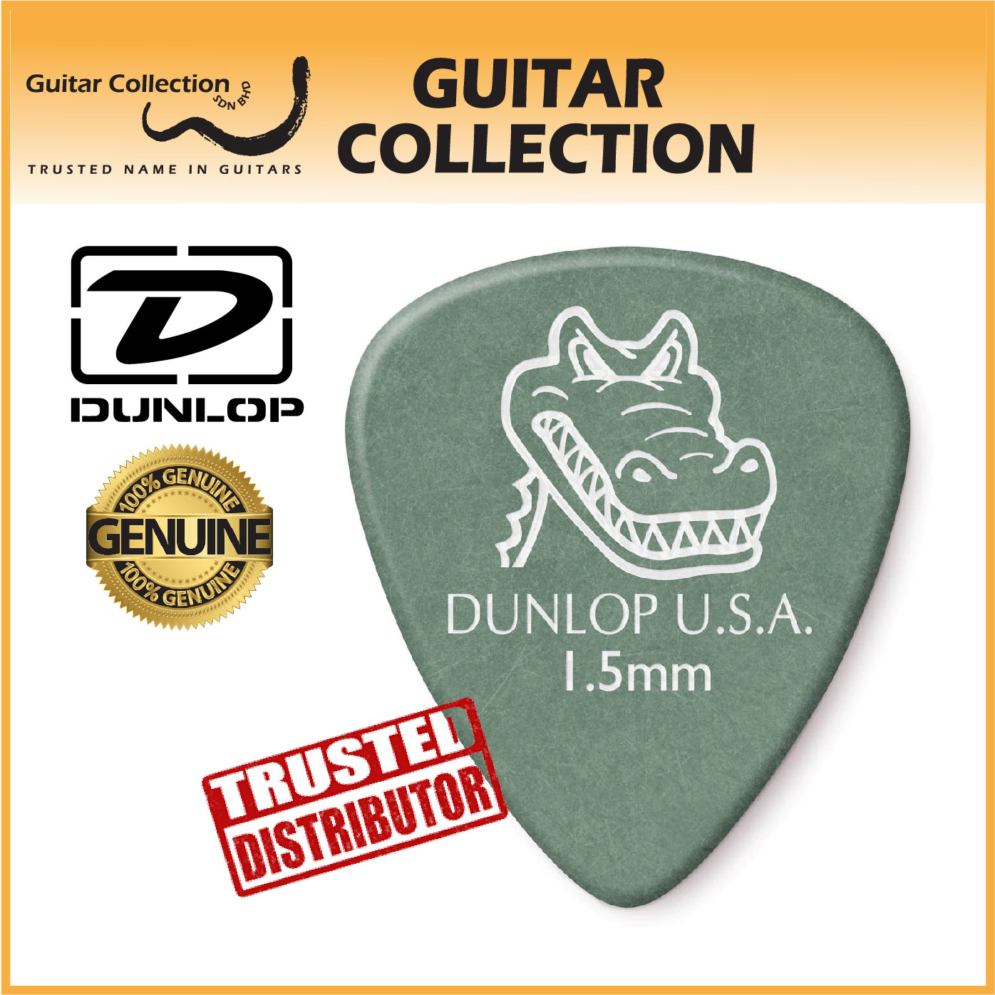 Jim Dunlop 417P150 Gator Grip Guitar Picks 1.50mm 12 pcs pack