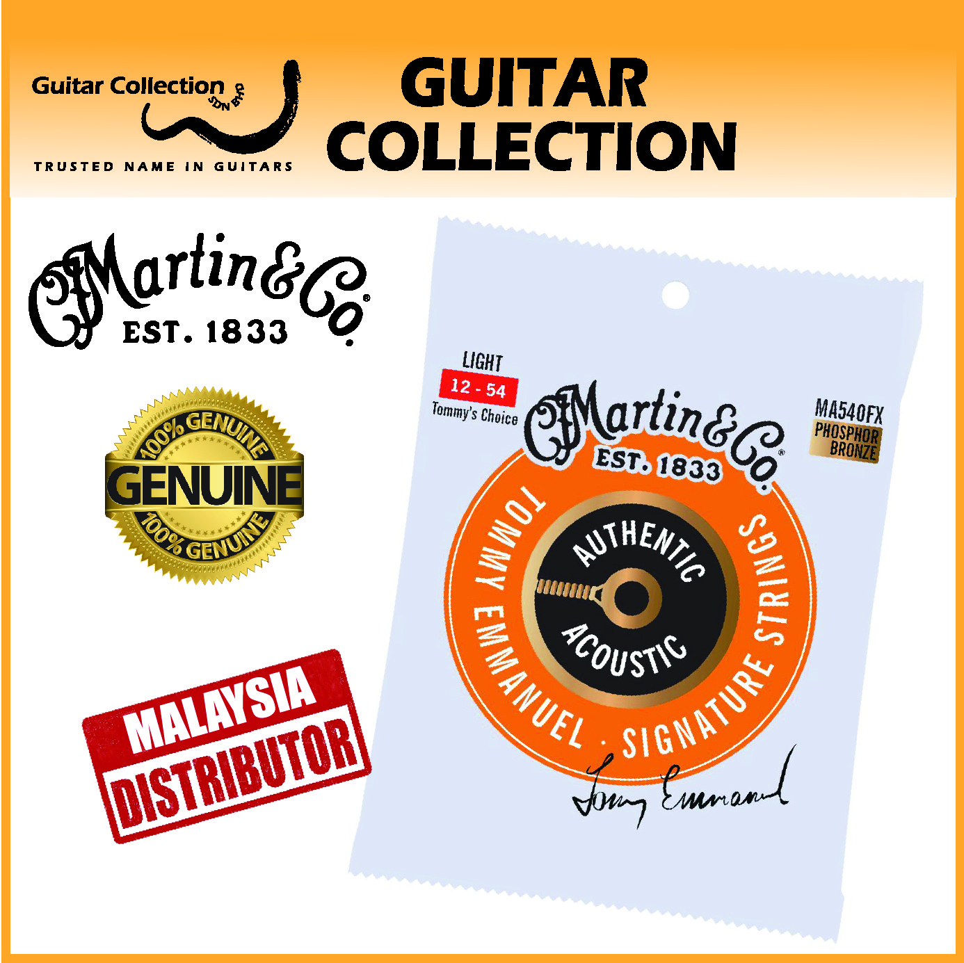 Martin MA540FX 012 054 Authentic Flexible Core Tommy