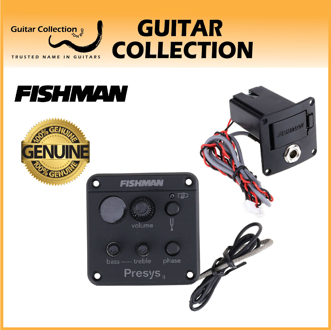 Fishman PY301 Presys II Acoustic Guitar Preamp / Pickup | Full Assembly ...
